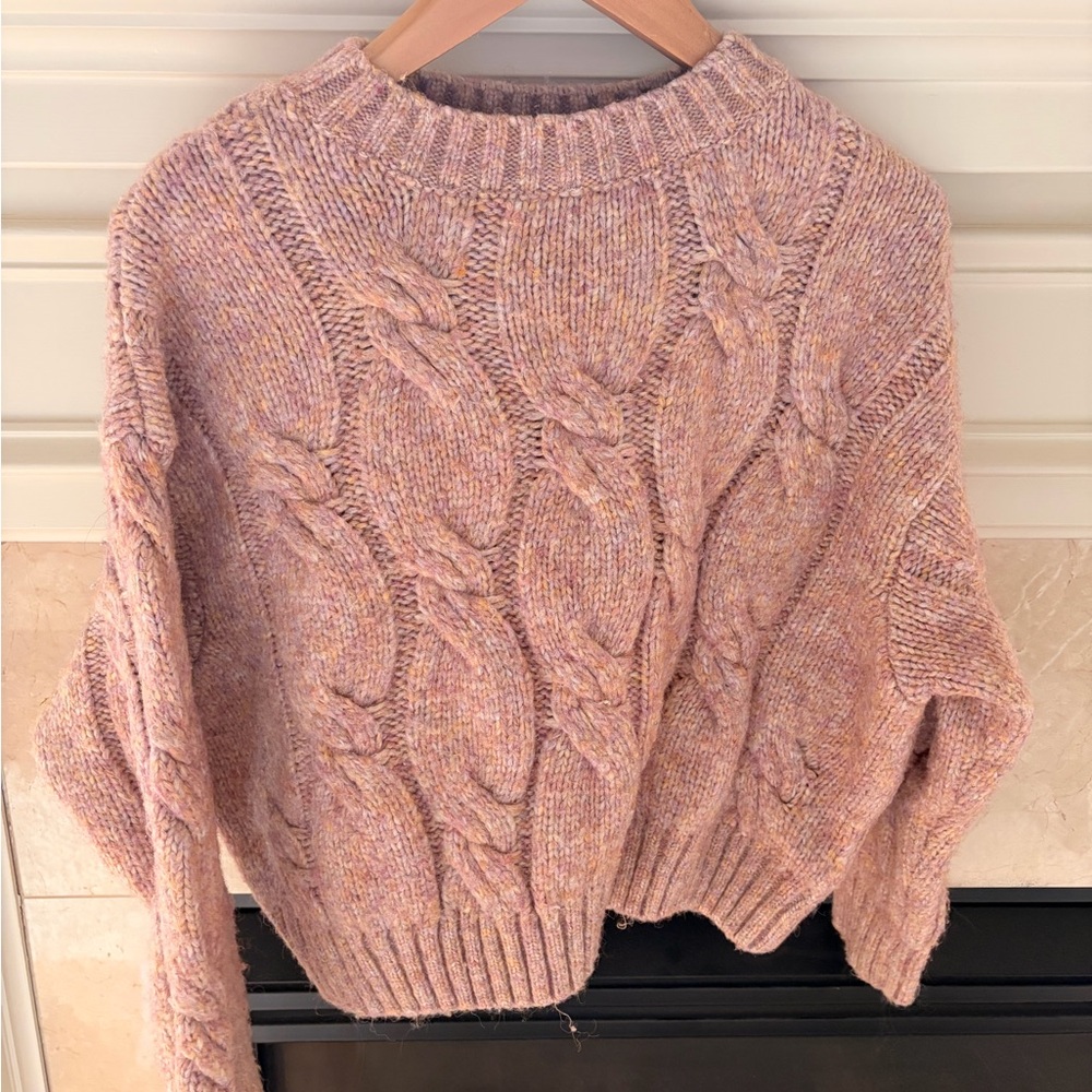 4SI3NNA Pink Cable Knit Sweater